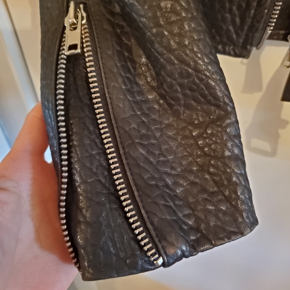 Mackage leather rumer motorcycle jacket w/ belt - Picture 5 of 6